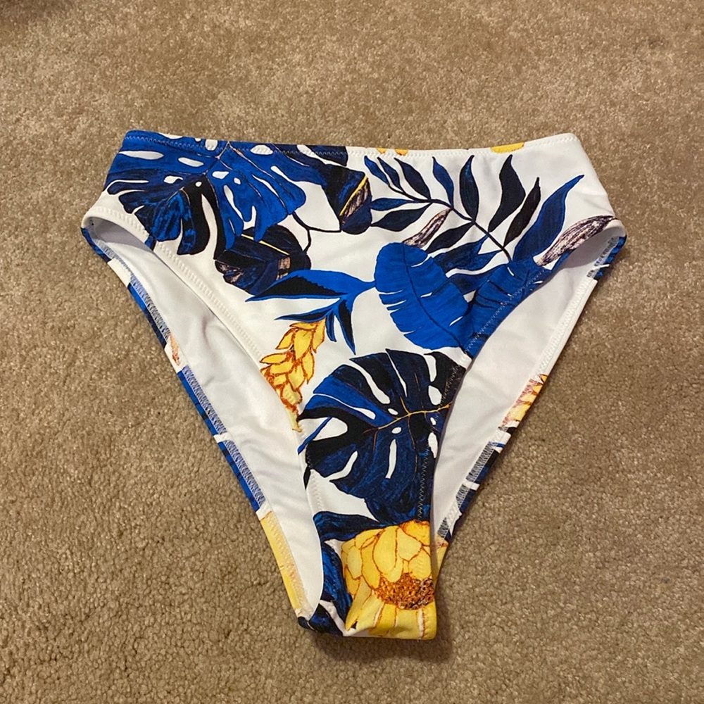 Cupshe High Waisted Tropical Bikini Bottoms